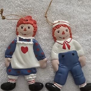 Raggedy Ann and Andy Hanging Ornaments
